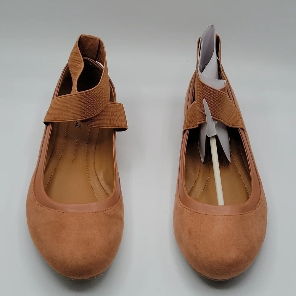 Style & Company BEAAF Ballet Flats crisscross Ankle Strap Shoes Spice 6.5
